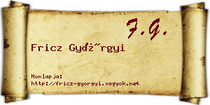 Fricz Györgyi névjegykártya